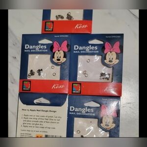 Kiss Minnie Mouse Pink Bow Nail Dangle Decorations for Kids SET OF 5 PACKAGES